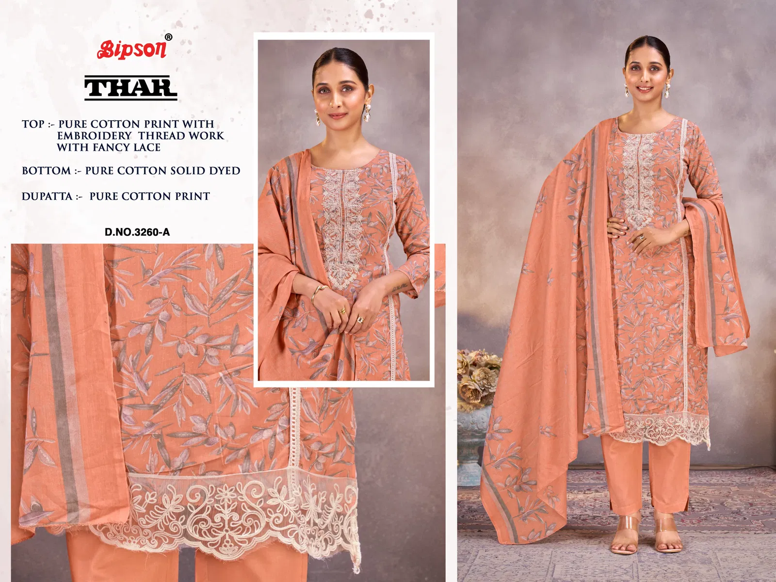 Thar 3260 By Bipson Cotton Printed Dress Material Wholesalers In Delhi